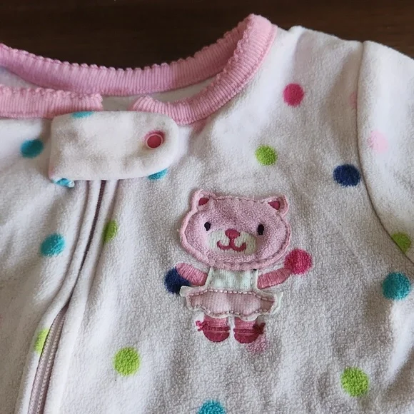 Cater's, Super Comfy, 12 Month, Flame Resistant Sleeper, Light Pink w head band - Picture 3 of 11